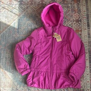 Lands End NWT Kids Reversible Insulated Fleece Jacket